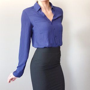 Express Portofino Shirt Navy Blue Small